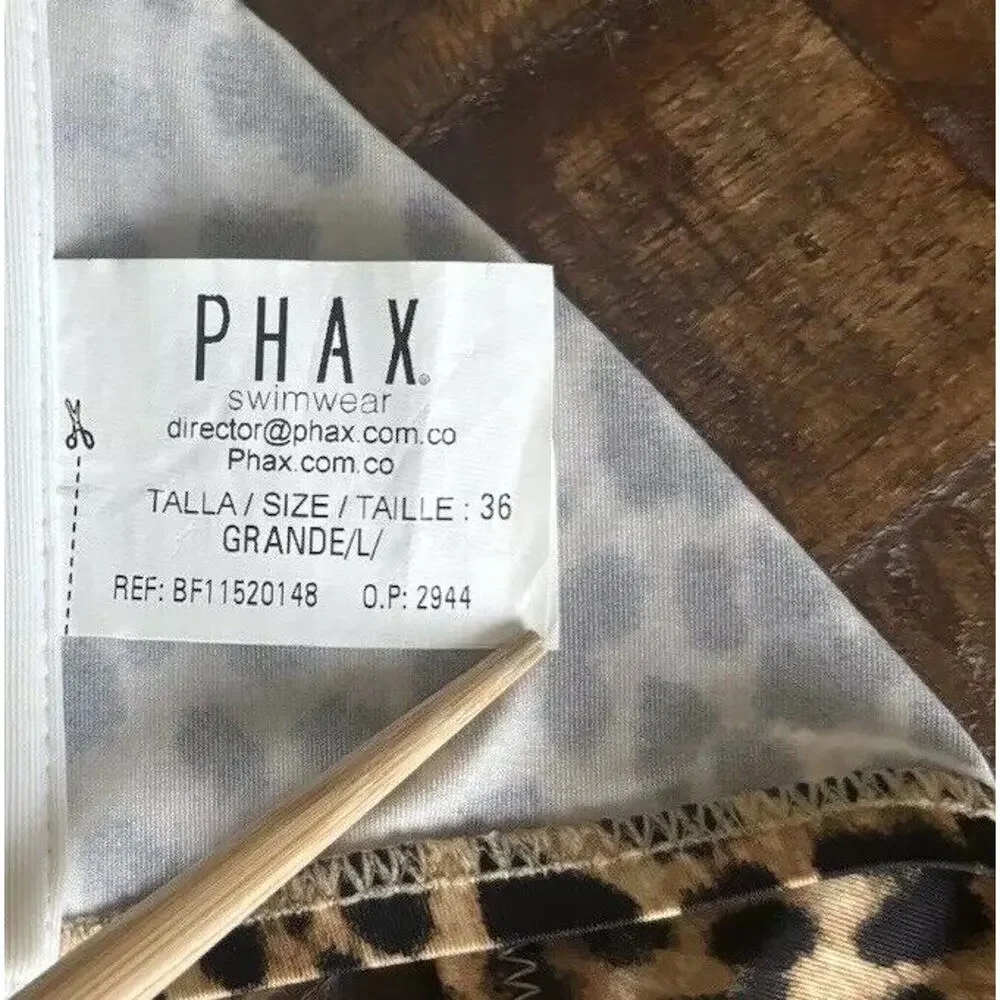 PHAX bikini swimsuit Animal Print Gold Accents Women’s 2 Piece Size Large